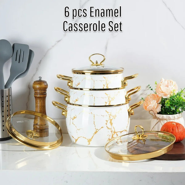 6-Piece Enamel Casserole Set - MP-2642